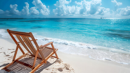 Tropical Beach Chair by the Ocean