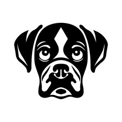 Boxer dog portrait vector icon