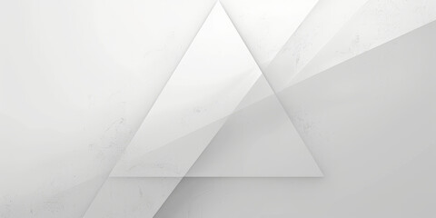 white abstract background in the shape of a triangle, white minimalist abstract geometric background, banner