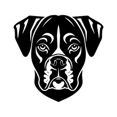 Boxer dog portrait vector icon