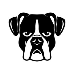Boxer dog portrait vector icon