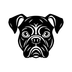 Boxer dog portrait vector icon