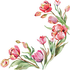 Dreamy Tulip Bouquet in Watercolor