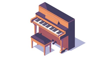 Piano icon and keys of piano concept