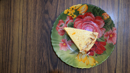 Cheese cake in white plate.