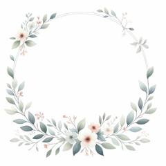 Obraz premium Digital frame and border with floral themes. watercolor illustration, place for text for wedding invitation, invite card, banner, poster, sticker, cover. Digital spring border.