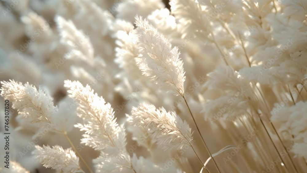 Poster closeup of delicate feathery textures as shadows sway and flow with the wind.
