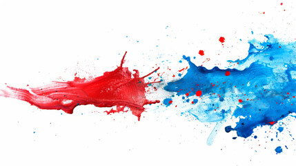 splash of blue and red paint