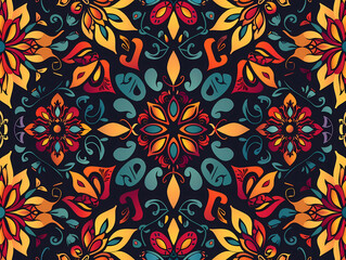 art pattern seamless design for background, wallpaper, flower, fabric, carpet, mandalas, clothing, wrapping, sarong, tablecloth, shape, geometric pattern, ethnic pattern, traditional. illustration