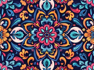 Papier Peint photo Lavable Style bohème art pattern seamless design for background, wallpaper, flower, fabric, carpet, mandalas, clothing, wrapping, sarong, tablecloth, shape, geometric pattern, ethnic pattern, traditional. illustration
