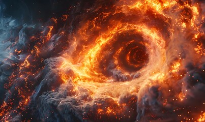 Fire Spiral background 3d design, generated by AI