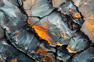 Macro image of metallic surface at a microscopic level showing oxidation patterns and texture industrial theme