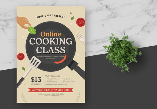 Brown And Red Cooking Class Flyer