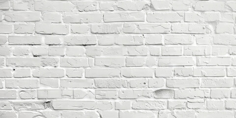 Obraz premium white brick wall texture pattern background. wide brick panorama picture.old vintage white brick wall texture background,banner