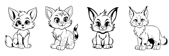 Hand drawn vector illustration  sketch of cats