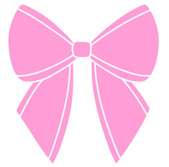 cute kawaii pink coquette aesthetic ribbon bow clipart flat decoration illustration	
