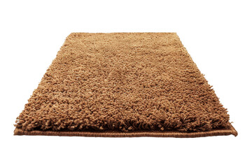 Brown Rug. A brown rug is creating a simple and minimalist look. The rugs texture and color stand...