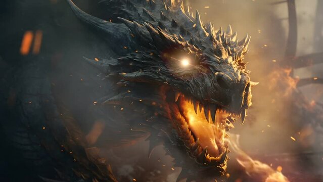 the dragon breathes fire