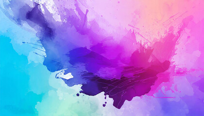 Texture de fond en encre ou aquarelle abstraite de tache et mélange de couleurs, sur fond de couleur dans les tons turquoise, fuchsia, rose, bleu et violet