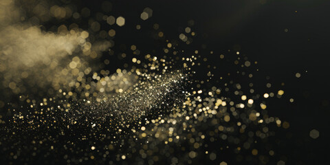 white and gold bokeh background with particle glitter stars. for celestial, festive, or glamorous design projects such as invitations, holiday-themed graphics.glitter lights. de focused. banner