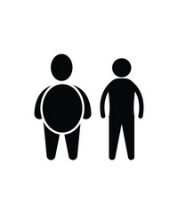 fat and fit man icon, vector best flat icon.