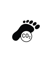 footprint with co2 icon, vector best flat icon.