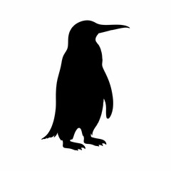 black penguin silhouette walking and skating