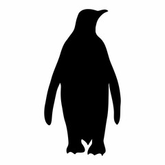 black penguin silhouette walking and skating