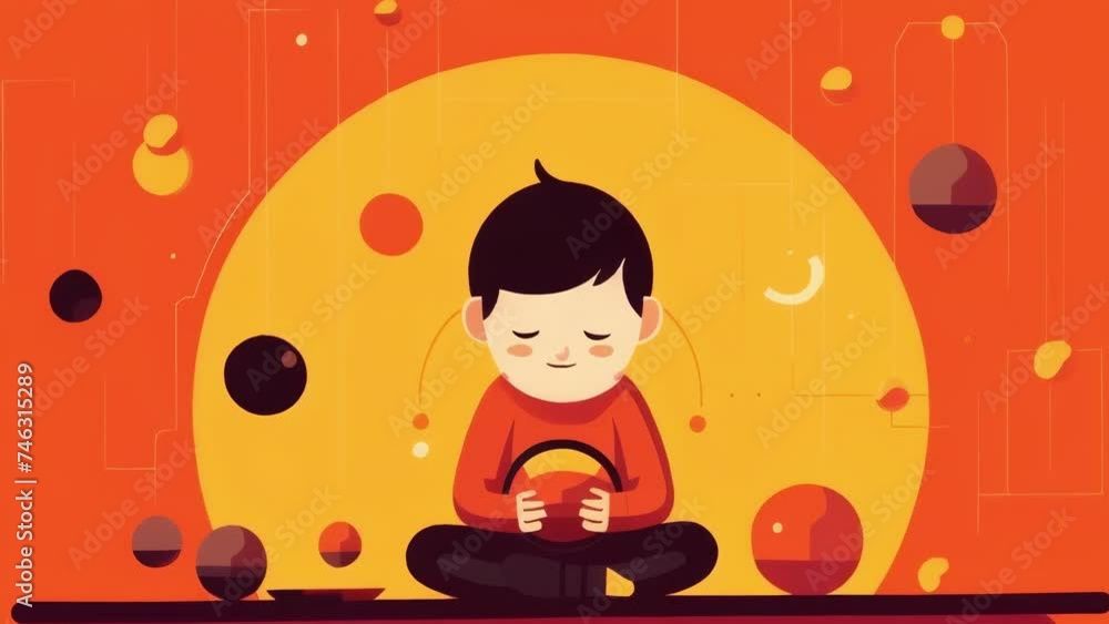 Poster an anxious child playing with a toy unable to focus on what they are doing due to the overwhelming f
