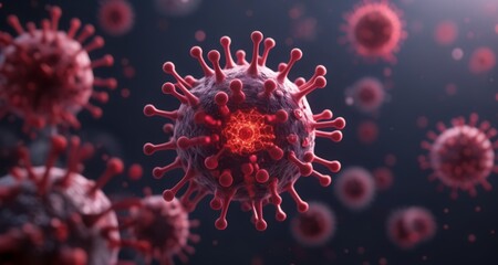  Viral Infection - A microscopic view of a virus spreading