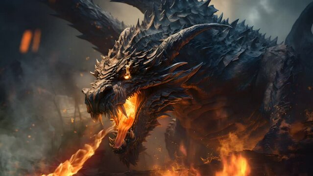 the dragon breathes fire