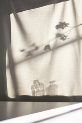 Background with shadows shining through a window with sunlight streaming in.