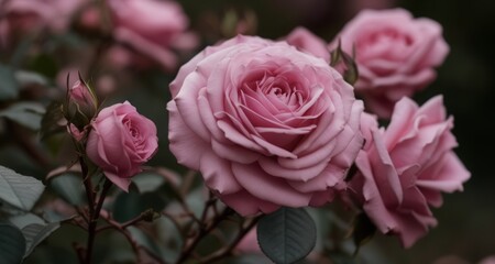  Elegance in bloom - A bouquet of soft pink roses