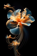 Iridescent Digital Flower Artwork