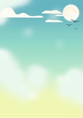 สีเขียว สีพาสเทล ภาพประกอบ ภูเขา ปกรายงาน เอกสารขนาด A4 - 1