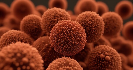  Close-up of a cluster of red spherical objects