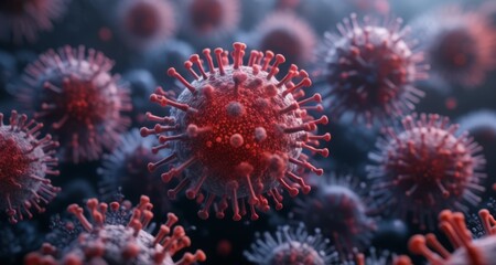 Fototapeta premium Viral Infection - A Close-Up Look at the Science of Pandemics