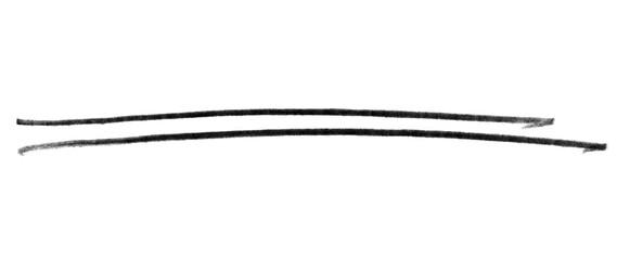 2 Handgemalte lange Striche zum Unterstreichen in schwarz