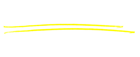 2 Handgemalte lange Striche zum Unterstreichen in gelb