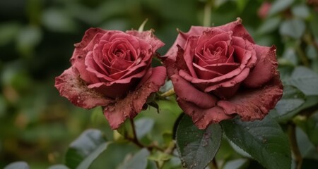  Elegance in decay - A pair of roses in their final bloom