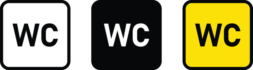WC, Toilet Sign, Icon in lined, isolated and colored style.