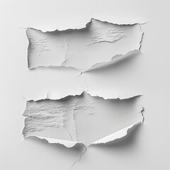 Ripped paper on white background