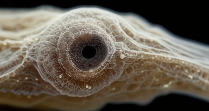  Close-up of an eye with intricate iris patterns