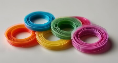  A vibrant array of colorful rubber bands