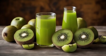  Freshly squeezed kiwi juice, a vibrant blend of health and taste