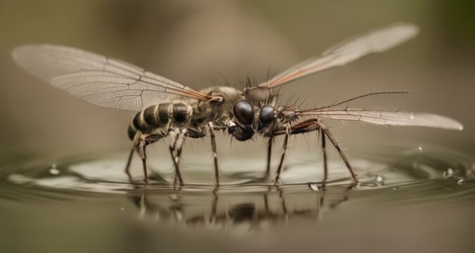  Mating dance of lovebugs in a puddle