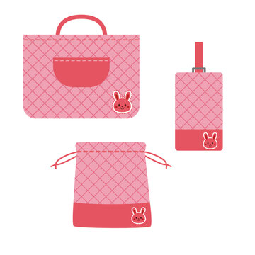 入園入学準備3点セットイラスト（手提げ・巾着・上履き入れ）