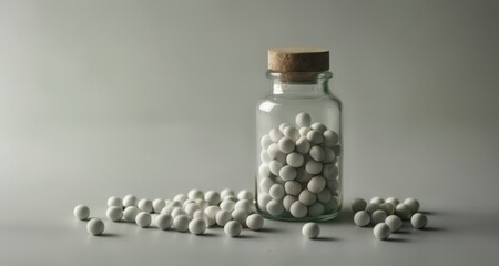  A jar of white marbles, a symbol of purity and simplicity