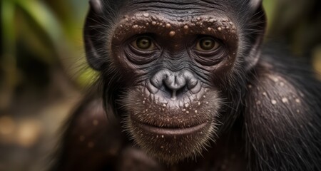 Obraz premium Intense gaze of a majestic monkey in the wild