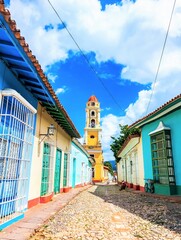 The tower of Convento de San Francisco in Trinidad, Cuba